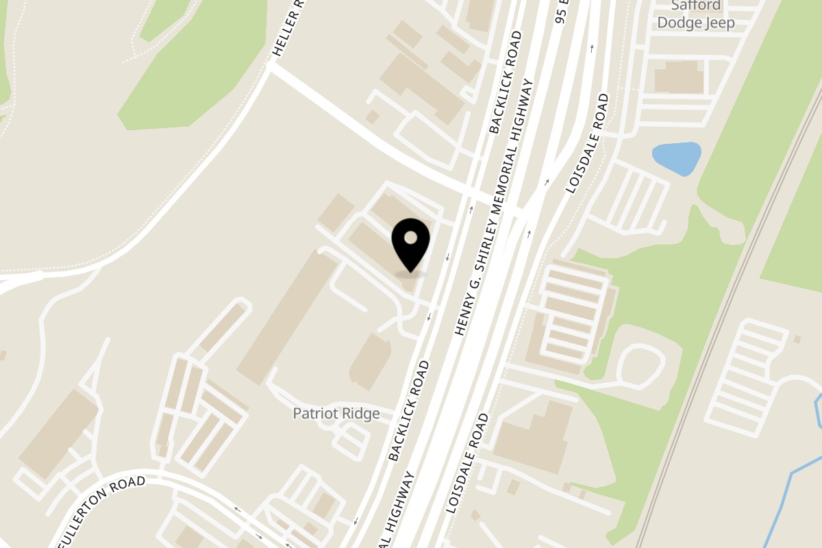 Map showing the location of Blue Mountain Jamaican Restaurant & Café on 7708 C Backlick Rd in Springfield
